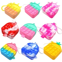 1pc keychain coin purse stress relief toys fun squeeze crafts for adults children decompression toys wallet with keyring