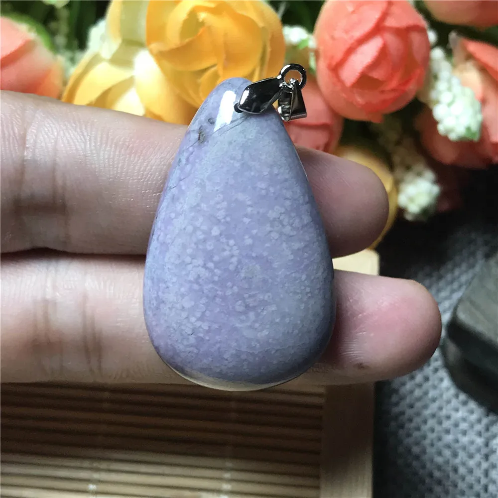 

Necklace Pendant Natural Sugilite Jewelry For Woman Lady Man Purple Anticancer Crystal 38x24x10mm Water Drop Beads Stone AAAAA