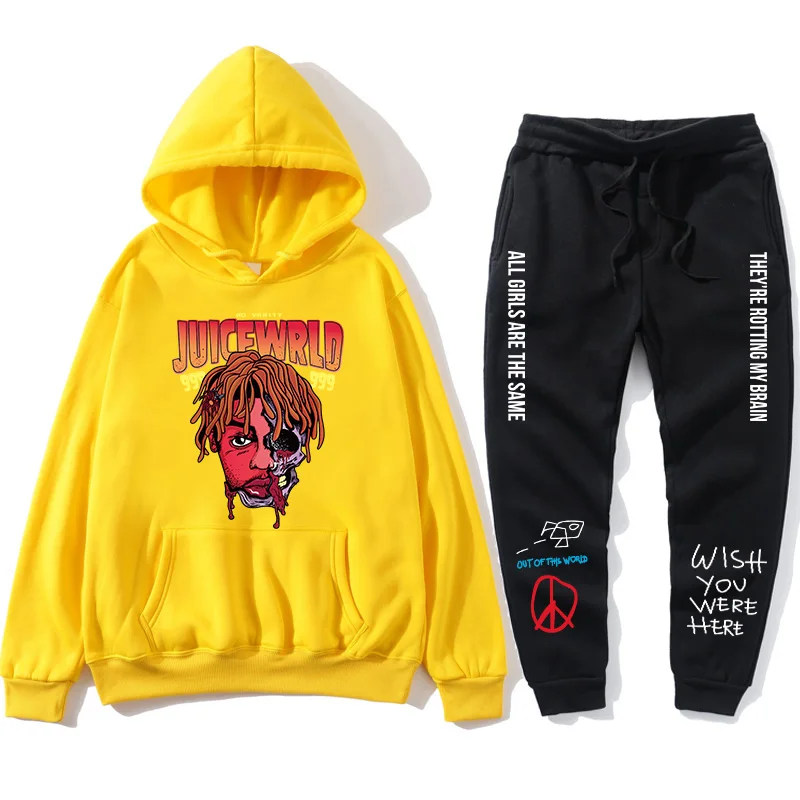 

Men's Hoodie Justin Bieber Ladies Men's JUICE WRLD Sweatpants Hip Hop Pullover Winter Fleece 2019 New Sweatshirt Set Hoodie