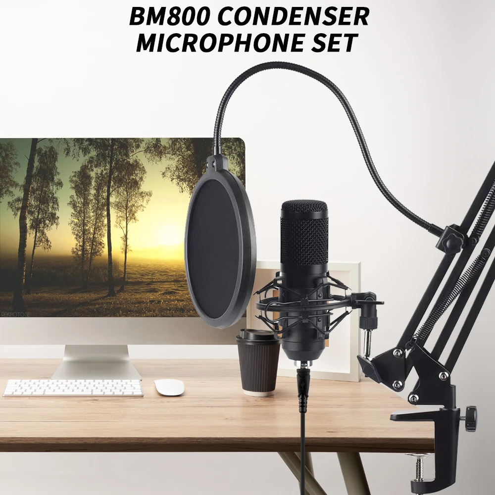 USB-микрофон BM800 для компьютерных игр Запись песен веб-трансляция запись звука