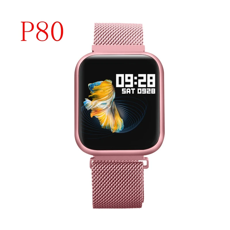 P80 E Модные Смарт-часы P70 P68 P80 IP68, водонепроницаемые, пульсометр, кровяное давление, кислород, спортивные Смарт-часы для Apple IPhone, Xiaomi - Цвет: P80 E