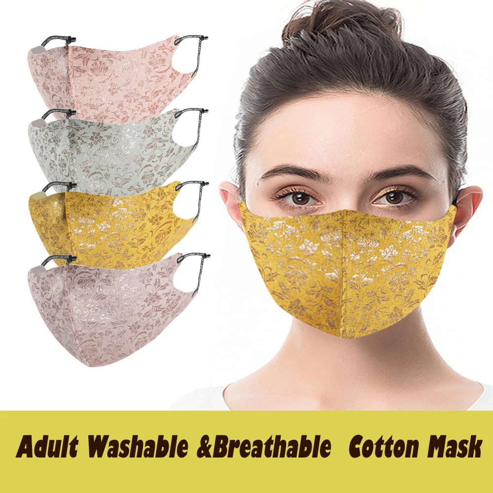 

Adult Air Layer Space Cotton Face Mask Washable Stripe Bronzed Breathable Masks for women Halloween cosplay mascarillas niños
