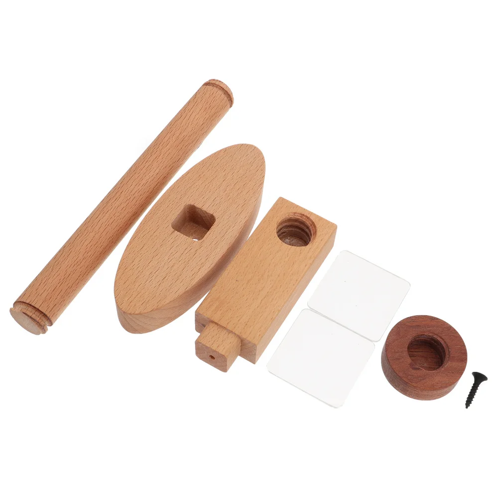 

1pc Creative Wood Tissue Holder Roll Paper Rack Paper Towel Rack (Wood Color)
