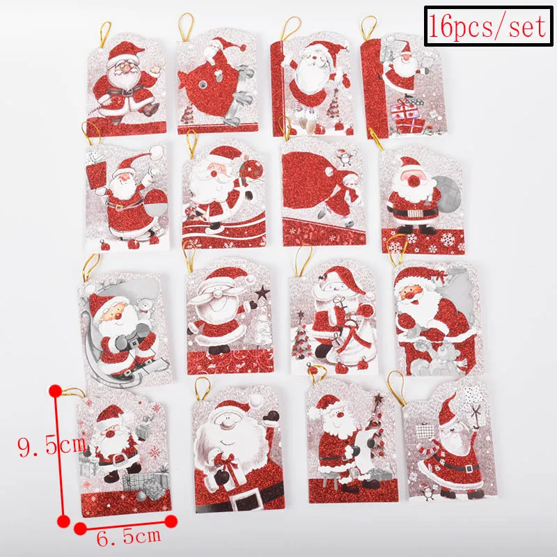 16 шт./компл. Рождественская открытка милые поздравительные открытки с Санта
