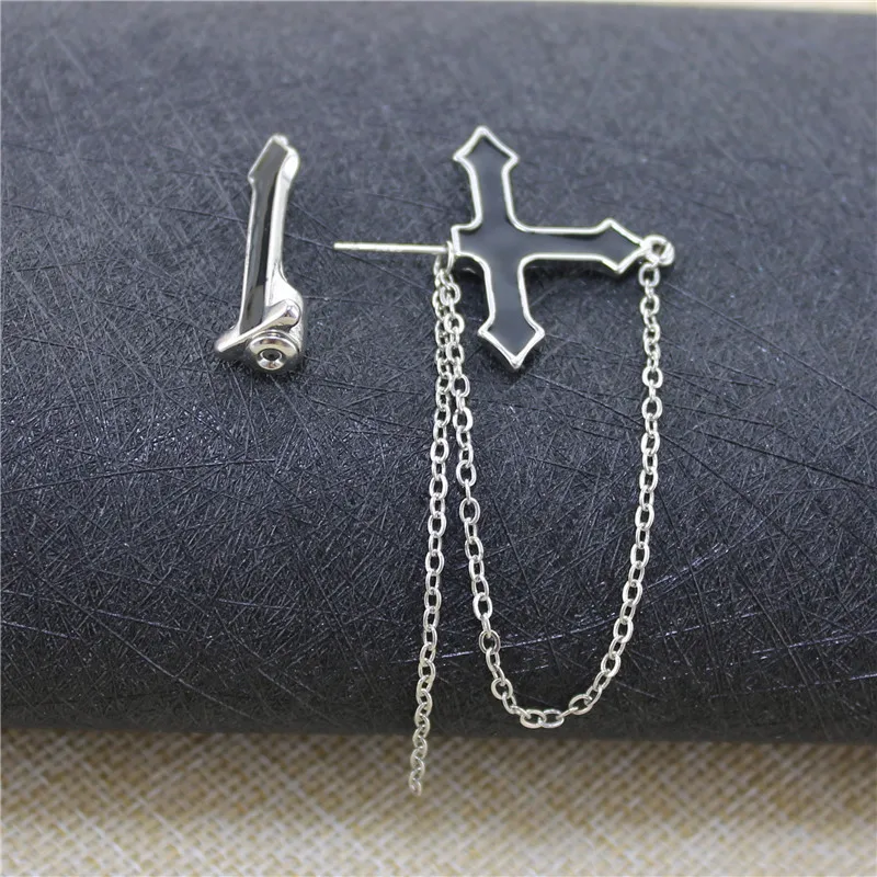 Женские многослойные серьги-подвески готические панк-сережки с цепочкой 1 шт.