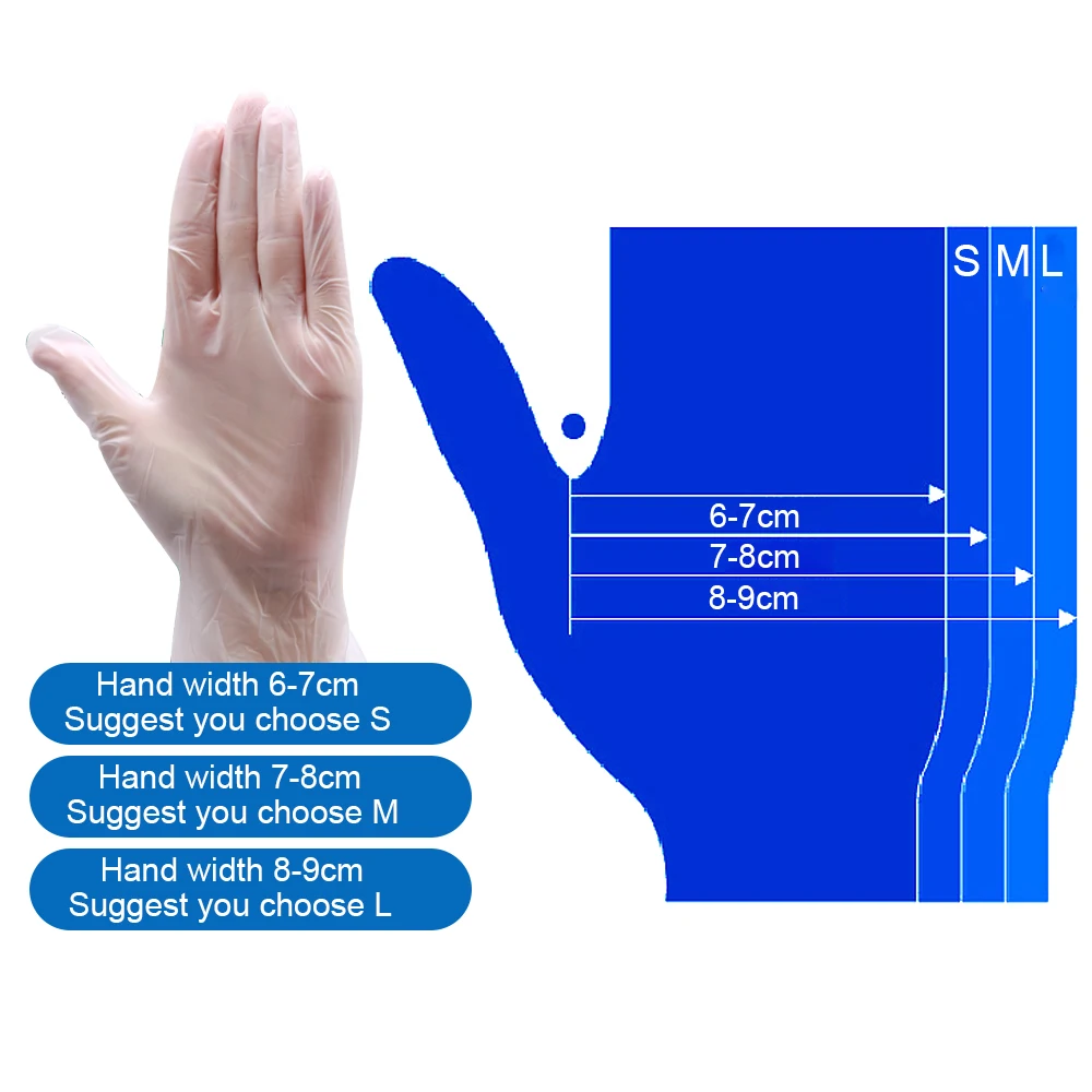 Домашние одноразовые перчатки ПВХ садовые кухонные для мытья посуды латексные
