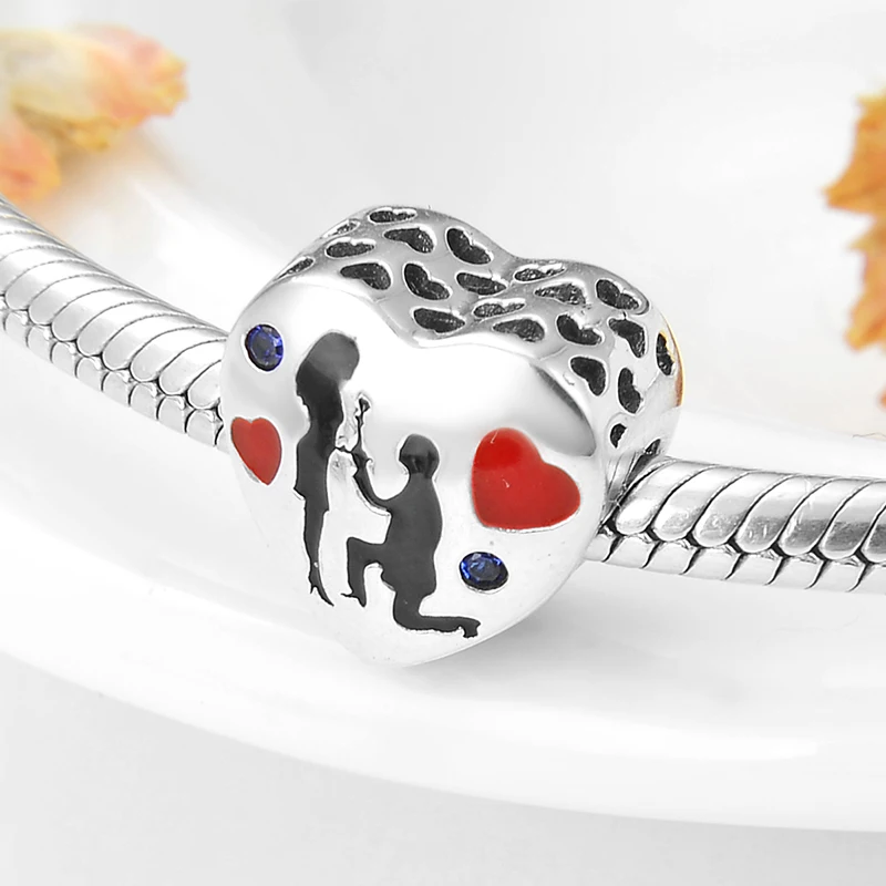 2019 Romantic Fit Original European Charm Bracelet 925 Sterling Silver DIY Gift propose marriage Beads for Jewelry making | Украшения и