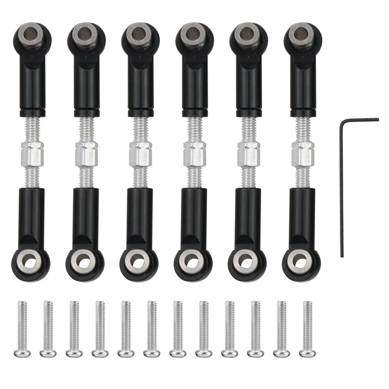 

6Pcs Adjustable, Suitable for Wltoys 1/18 A949 A959 A969 A979 K929 A959-B Metal Connecting Rod Servo Connecting Rod
