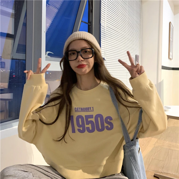 

XZ692 2021 new Women's short Sweatshirts spring and autumn thin loose