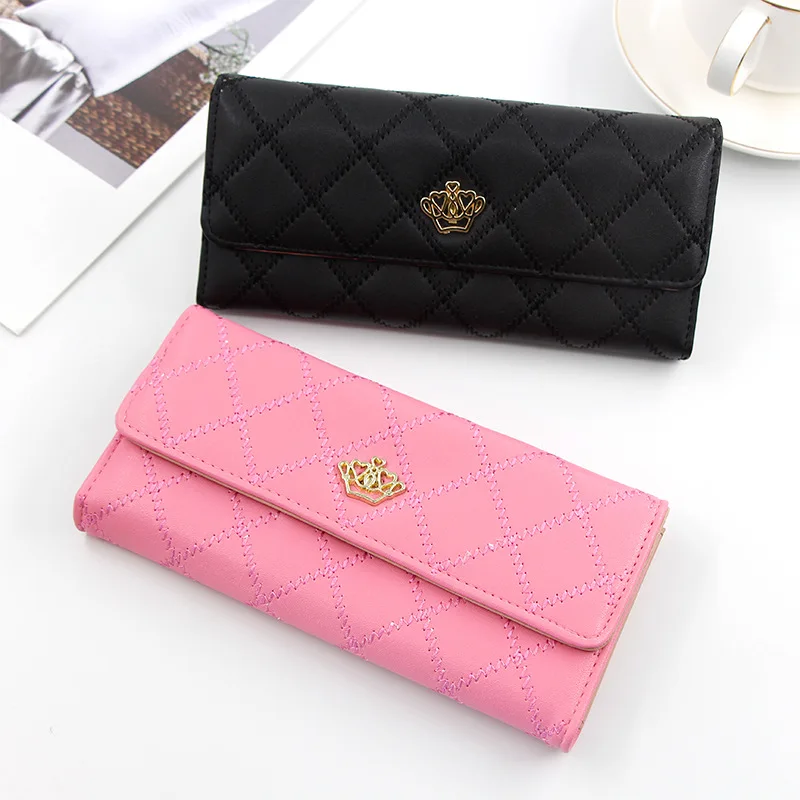 

2021 new, medium and long Korean Crown ladies wallet women clutch bag large capacity wallet multi-card coin purse