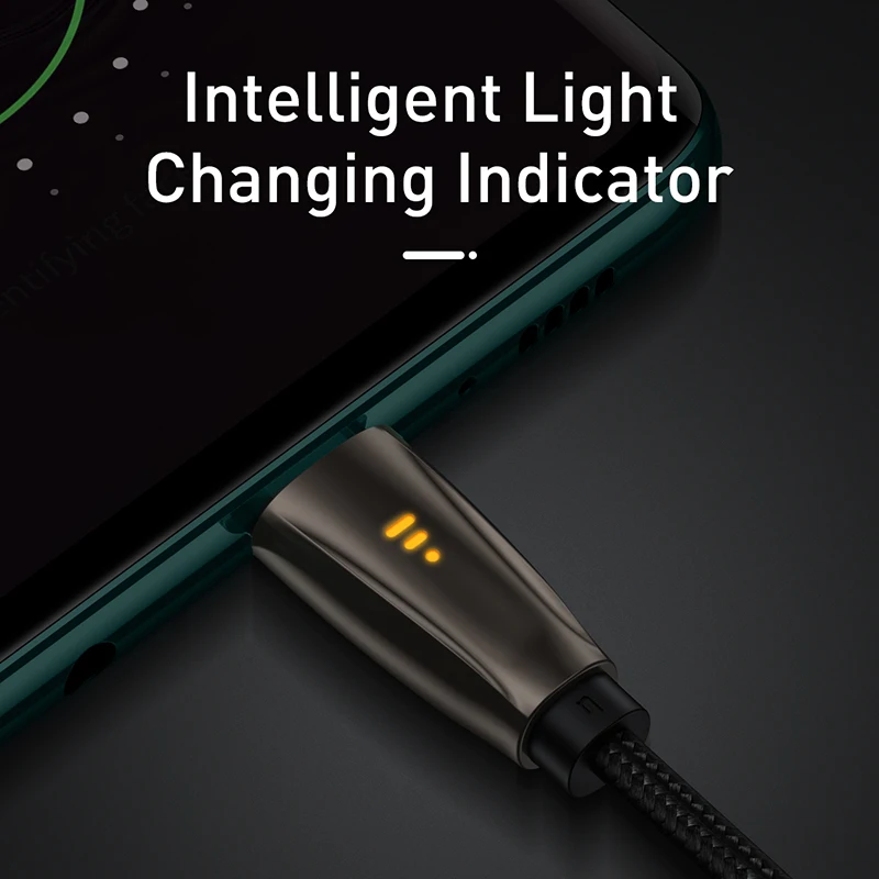 Baseus usb type-C кабель для Samsun S9 S10 Quick Charge 3,0 USB C кабель для Xiaomi Redmi Note 8 Pro светодиодный usb type USB-C провод