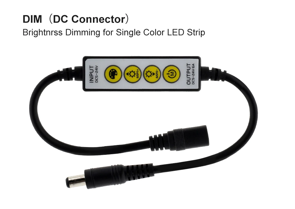 Четырехкнопочный мини-контроллер RGB / RGBW USB Одноцветный/двойной белый/RGB/RGBW + CCT
