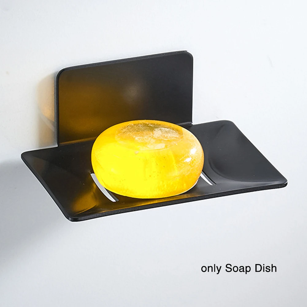

Accessories Tray Holder No Drilling Drain Kitchen Aluminum Wall Mount Reusable Storage Space Saving Soap Dish Home Bathroom