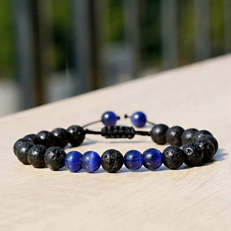 Браслет с тигровым глазом мужской регулируемый браслет имитацией эфирного масла