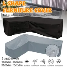 Waterproof Outdoor Garden Furniture Cover L Shape Dustproof Patio Table Chair Sofa Protective Cover Snow Rain Mold Resist 2Color
