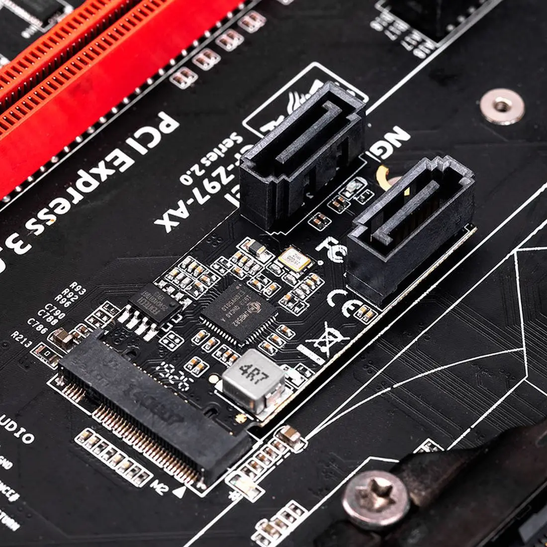 Карта адаптера с бесплатным драйвером для M.2 PCI Express до Sata3 B Key + M 2 портов SATA 6Gbp/s PCIe 3
