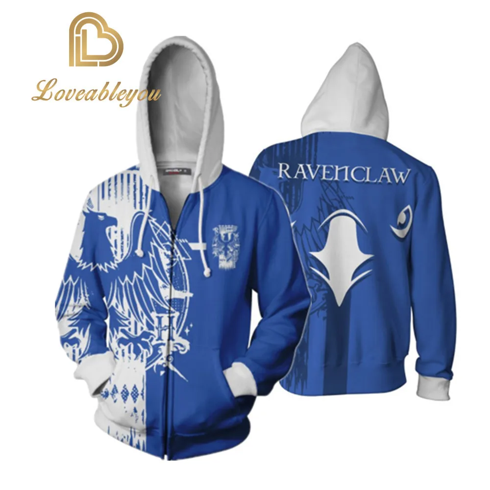 Wizardry Gryffindor Slytherin Ravenclaw косплей костюм для мужчин и женщин толстовки пуловер Trackusits Повседневная куртка на молнии