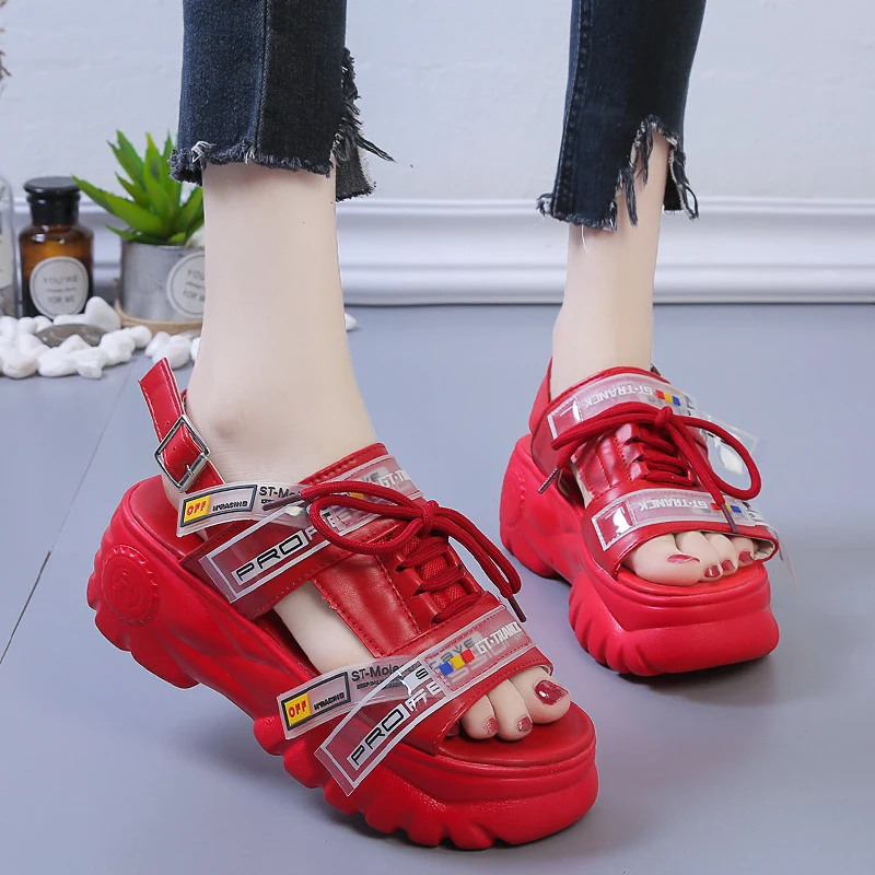 Сандалии Rimocy женские на танкетке и массивной платформе пляжные Босоножки с