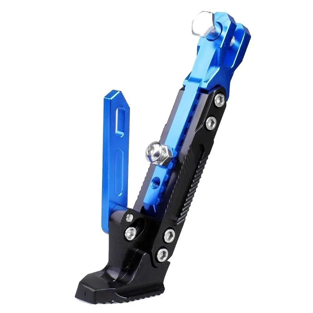 Синий Мотоцикл Kickstand Регулируемая ножная Боковая поддержка стояночный столик для зарядное устройство для электрического мотоцикла универсальный - Цвет: Синий