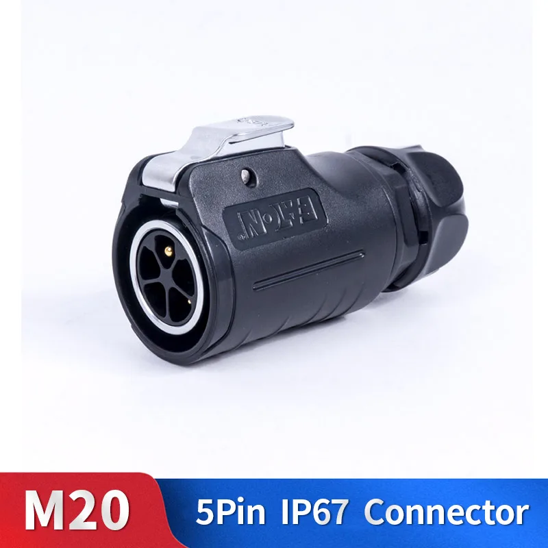 M20 5 Pin Быстрый водонепроницаемый разъем комплект металлический корпус мужской и