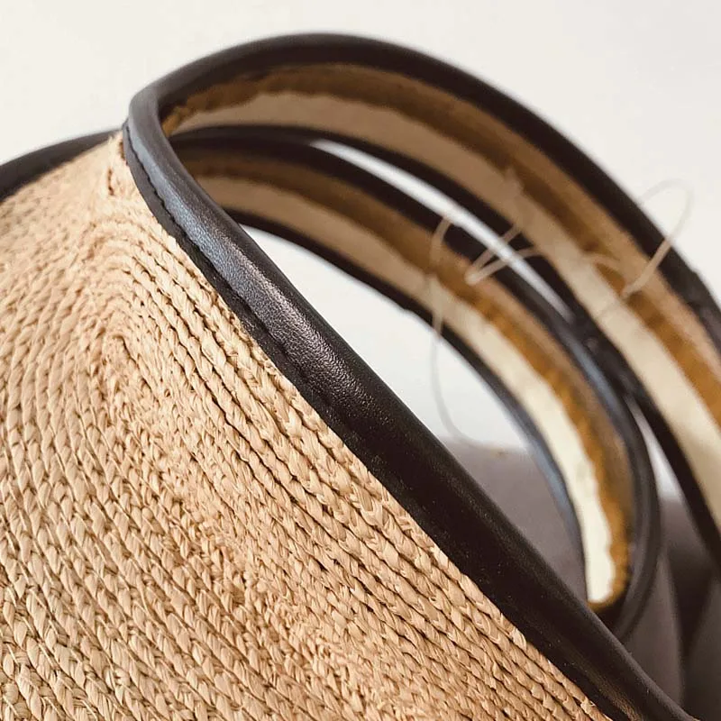 Шляпа Женская Солнцезащитная из рафии модная Регулируемая пляжная Панама с