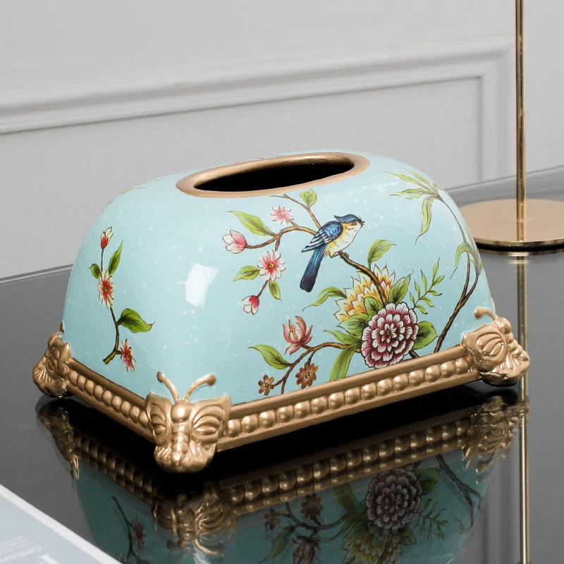 

Ceramic Art Tissue Boxes Living Room Drawing Paper Organizer Napkin Dispenser Tissue Box Desktop Storage Servilletero Home Decor
