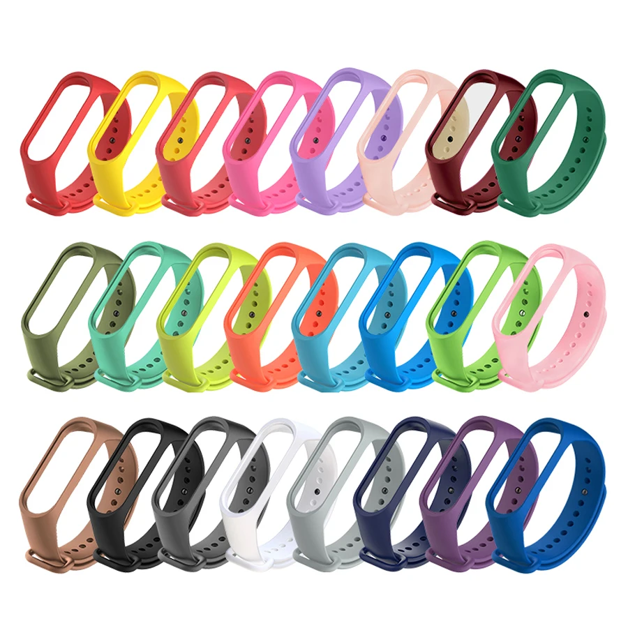 

Colors Strap For Mi band 5 6 Silicone Wristband Bracelet Replacement Bracelet For Xiaomi band 6 5 4 3 Strap For Amazfit Band 5
