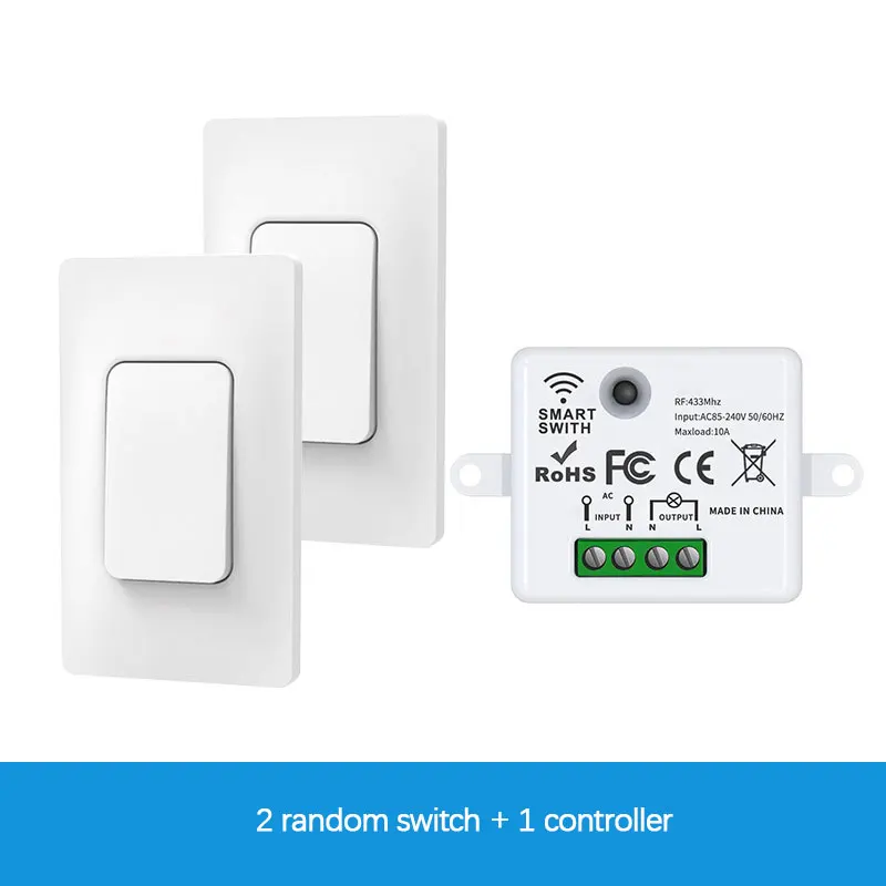 

Smart Home Self-powered Wireless Switch Free Wiring And Free Stickers +RF433 on-off Device US Version Wireless Remote Switch