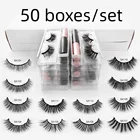 Магнитные жидкие ресницы для наращивания, водостойкие, короткие, натуральные, 1 пара, 50 коробокнабор