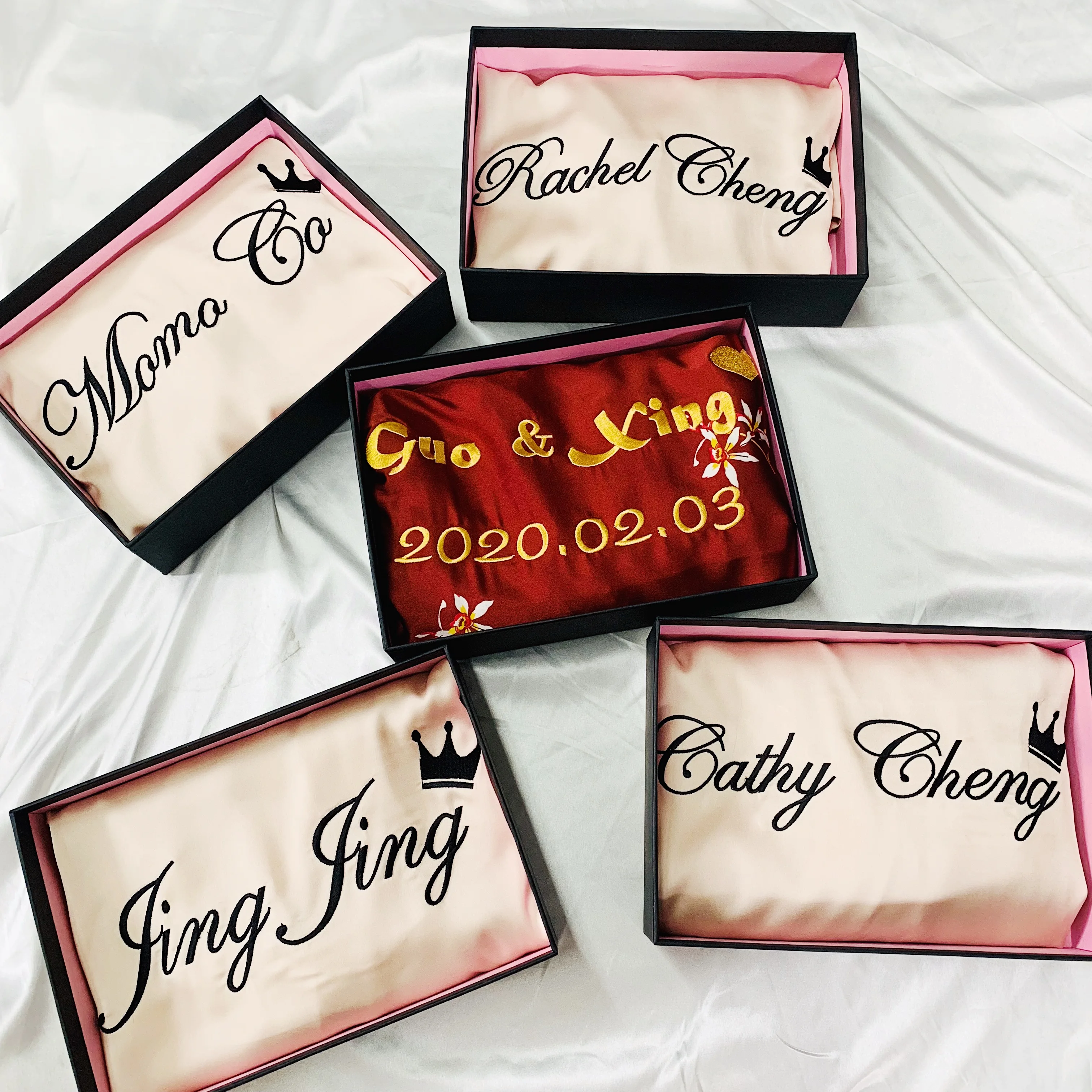 JRMISSLI Атласный халат с индивидуальным логотипом для невесты женское кимоно