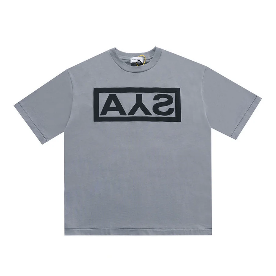 

Foaming Printing Askyurself Box T-Shirts Men Women Washed Cement Grey AYS T Shirt Top Tees