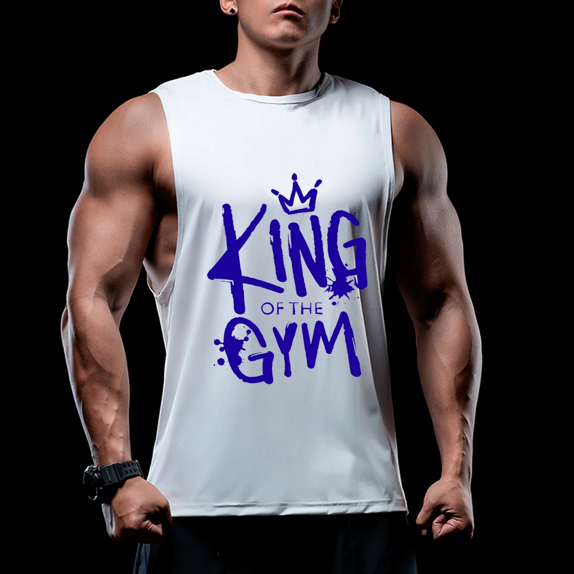 

Men Bodybuilding Breathable Clothing Undershirt Anime Print Fitness Hooded Vest Sweatshirt Mens Gyms TankTops Sleeveless Tops