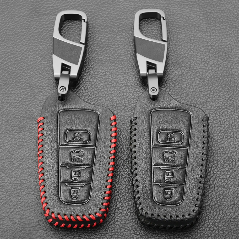 Кожаный чехол для ключей Toyota Camry CHR Corolla RAV4 Avalon Land Cruiser Prado Prius дистанционного