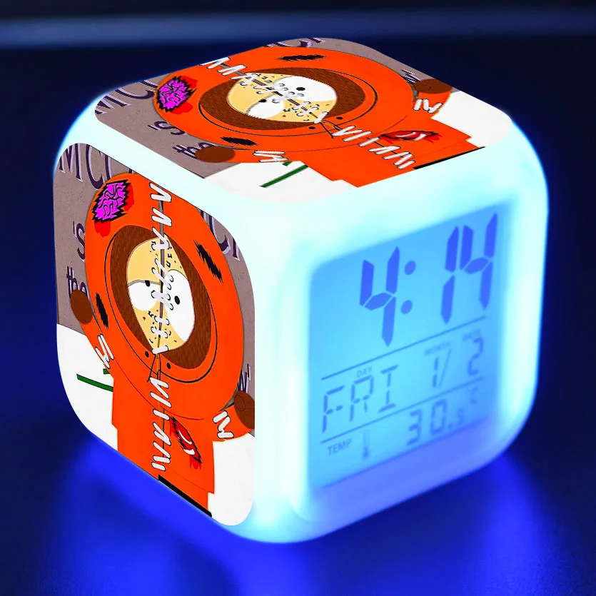 Детский Будильник Светодиодный светильник 7 цветов сменный ЖК дисплей Reloj
