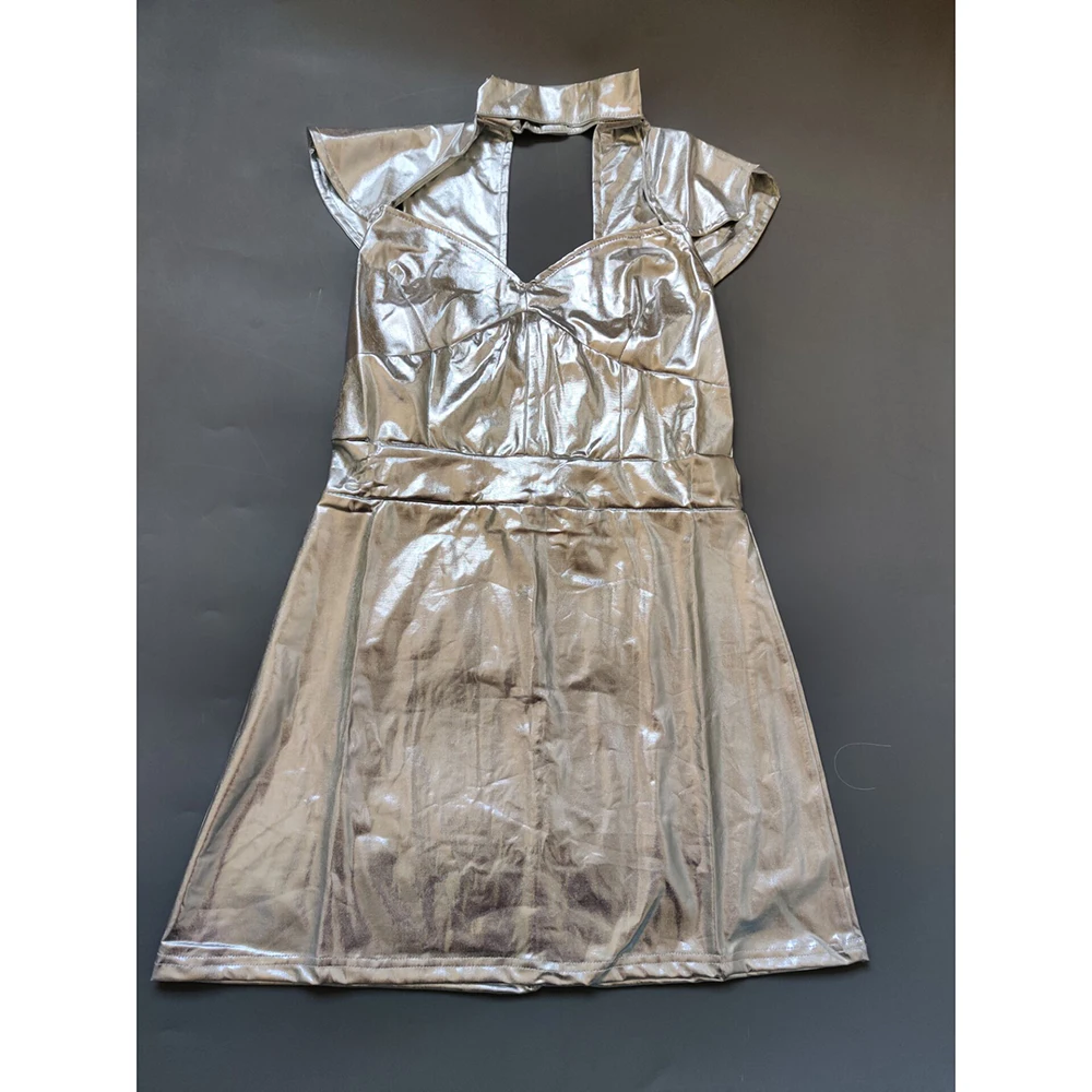 Пространства Серебряный боди Женский костюм на Хеллоуин космонавта серебро