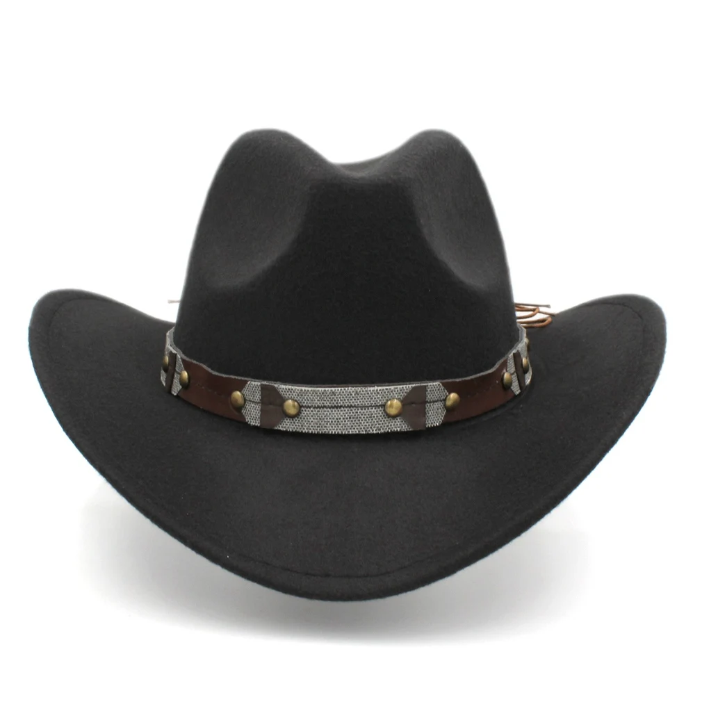Винтажная ковбойская шляпа Munng с широкими полями из смеси шерсти в западном стиле
