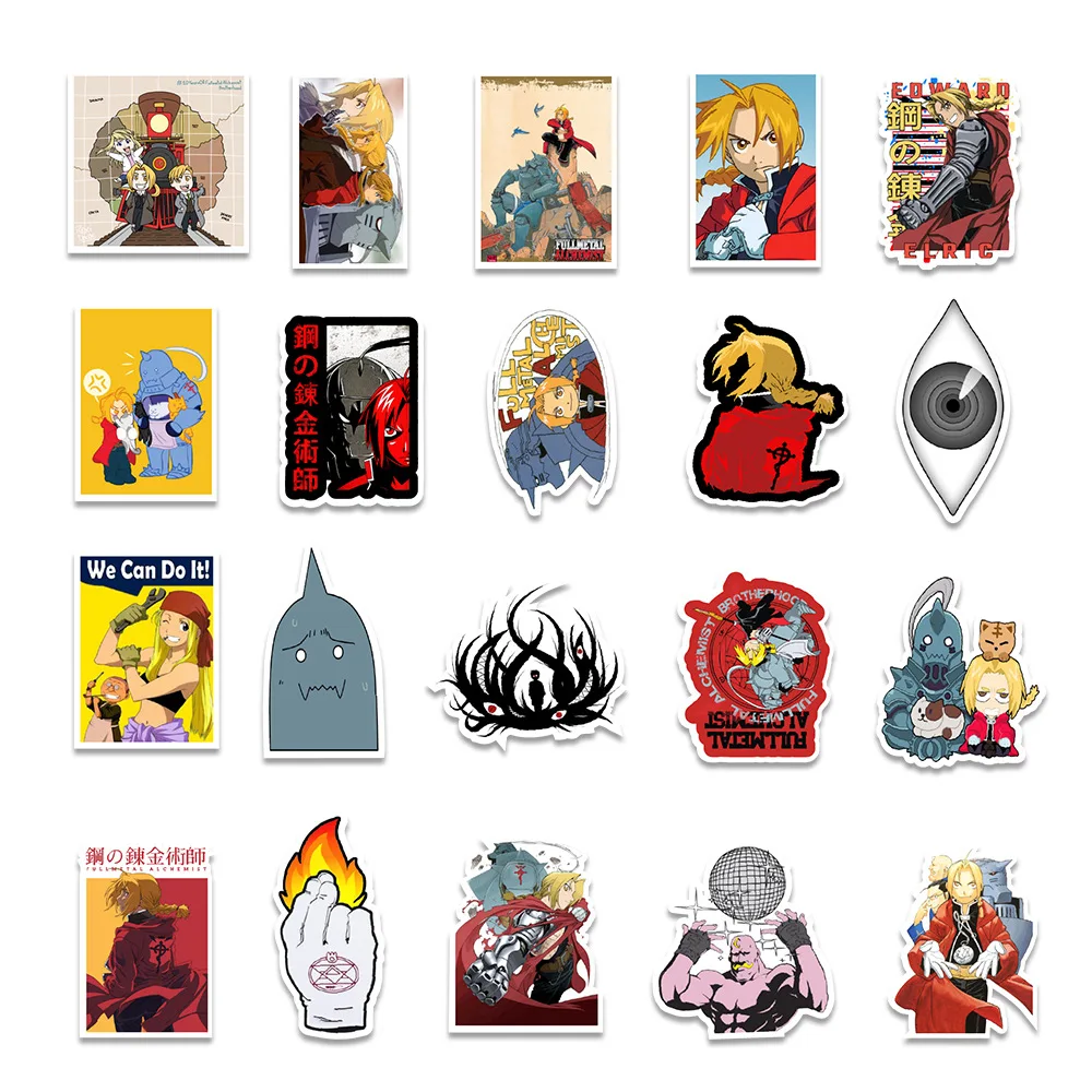 Calcoman&iacute;as de metal completo para chico, pegatinas de dibujos animados, papeler&iacute;a de Anime, port&aacute;til, tel&eacute;fono, guitarra, monopat&iacute;n, regalos, 10/30/50 Uds.-2