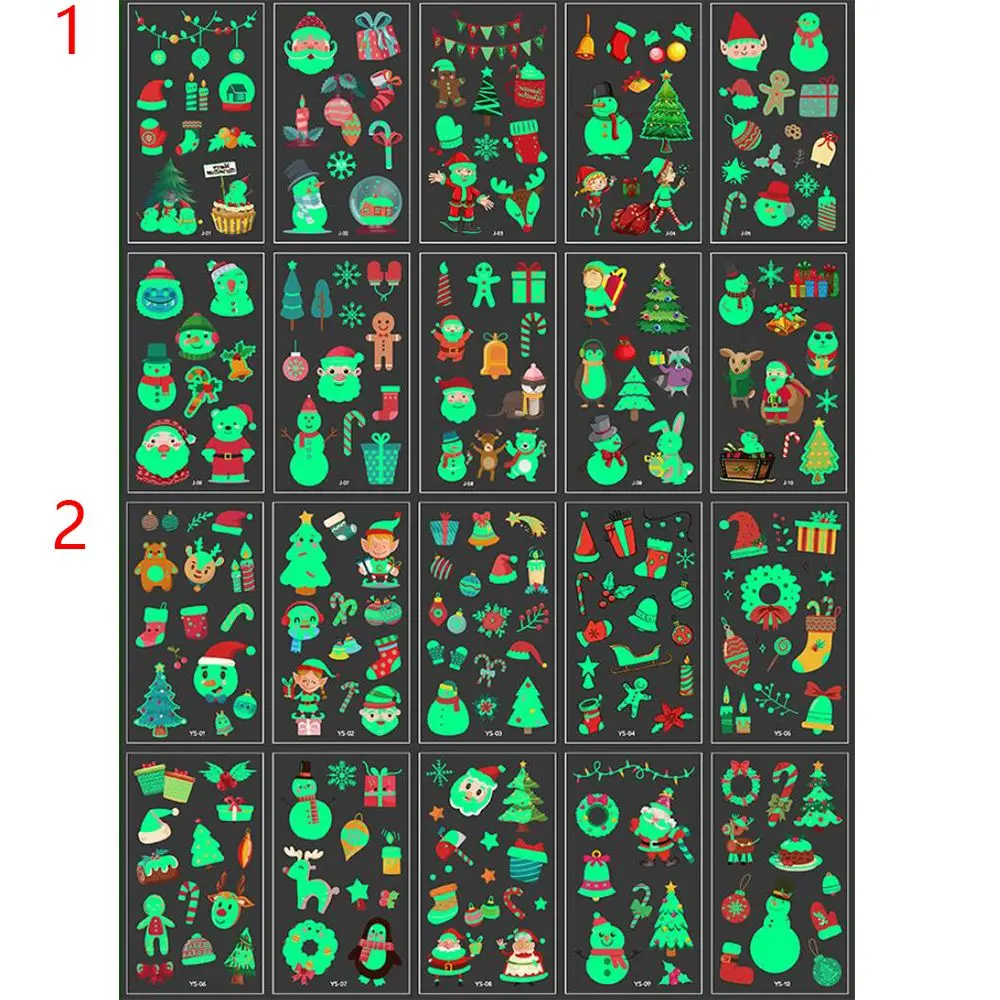 Новогодняя временная детская водонепроницаемая Рождественская тату-наклейка