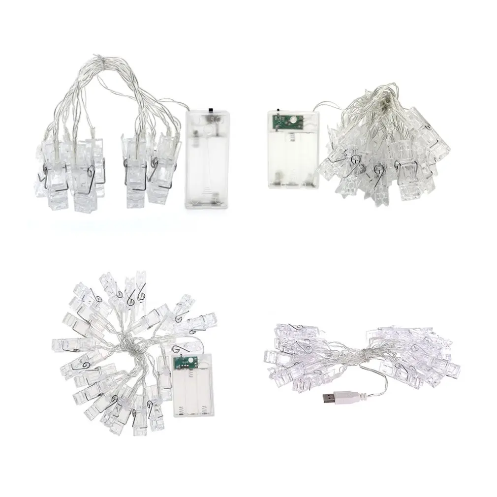 1,5 M 2M 3M USB кабель с фото клип держатель светодиодный гирлянды для рождественских Год Вечерние Свадебные украшения дома гирляндой
