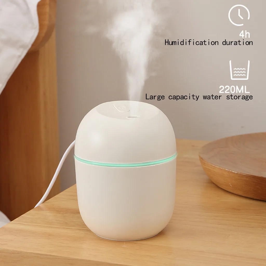 

Mini Home Air Humidifier Cute Cool Mist Aroma Oil Diffuser Romantic Color Led Lamp Usb Humidificador Office Humidifier#y30