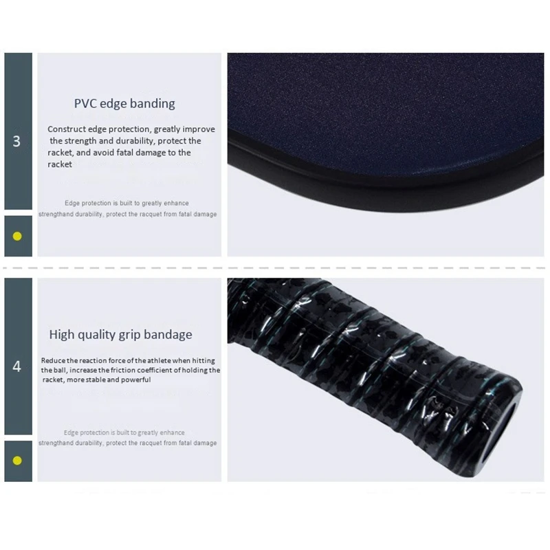 

Hot-ball Paddle Set of 2 Graphite ball Paddles Carbon Fiber Surface ball Racket