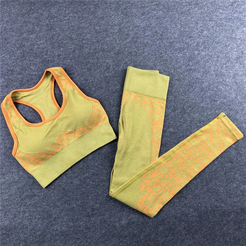 

2021 Women Yoga Sets Sports Bra+Yoga Pants Fitness Clothing Colorful Sportwear Yoga Suit Sports Wear For Women Gym Clothes