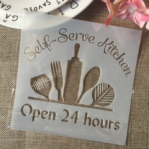 Трафареты для рисования, раскраска для скрапбукинга трафареты для тиснения, 6 х6 дюймов, для кухни, 24 часа, декоративная открытка для альбома