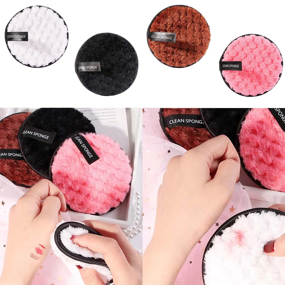 

1Pcs Microfiber Cloth Pads Facial Makeup Remover Puff Face Cleansing Towel Reusable Cotton Double Layer Nail Art Cleaning Wipe