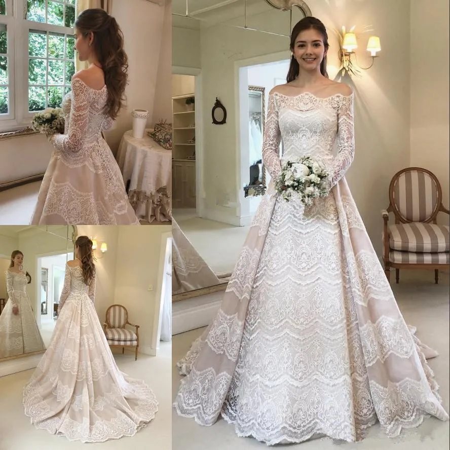 Свадебные платья с длинными рукавами скромные размера плюс винтажный стиль