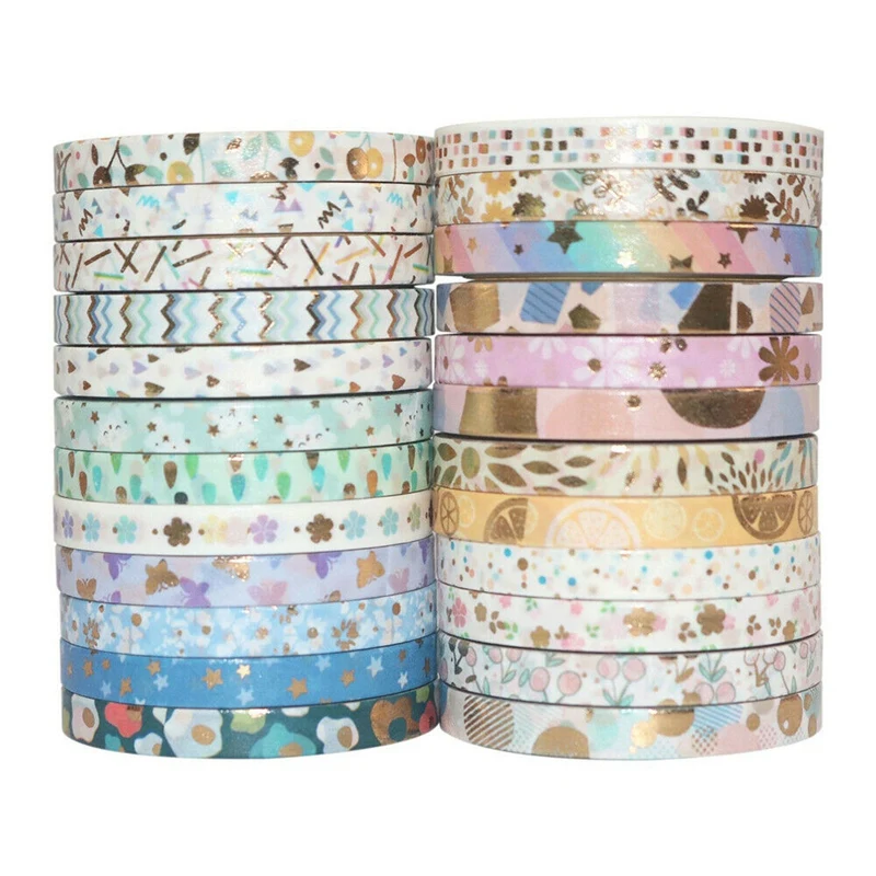 

24 Rolls Washi Tape Sticker Scrapbooking Adhesive Paper Japanese Stationery DIY