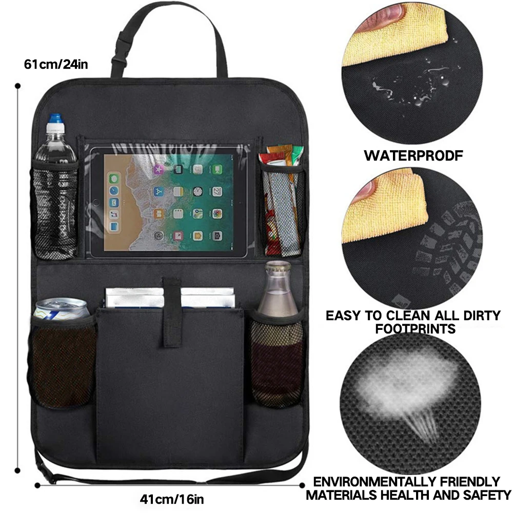 

2PCS Universal Car Seat Back Organizer Multi-Pocket Storage Bag Tablet Holder Automobiles Interior Accessory Stowing Tidying SD