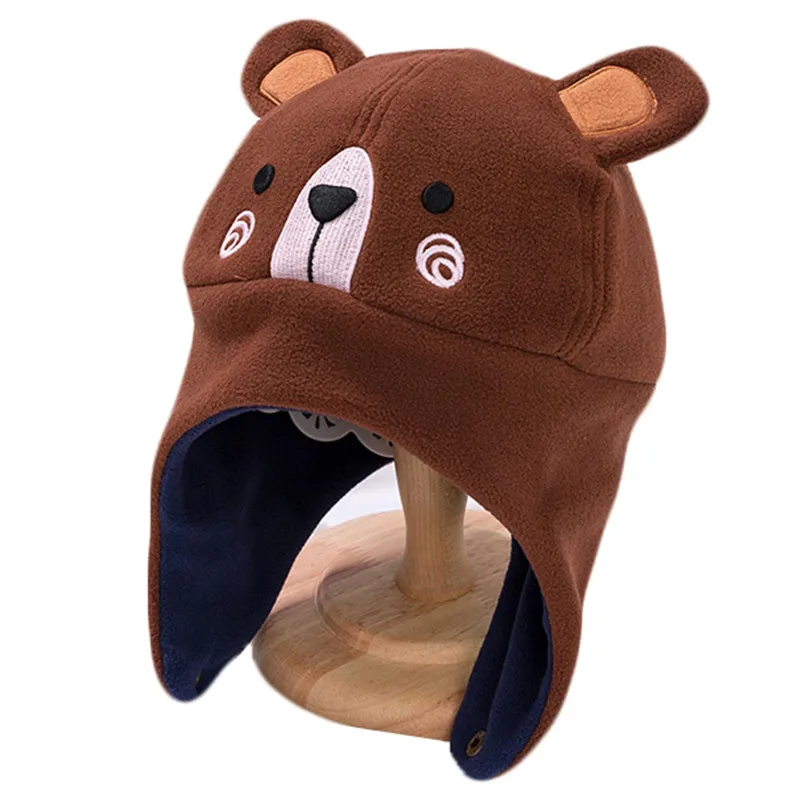 New Knitted Children Hats Cartoon Beanies Hat Warm Girl Boy Thick Velvet Cap Autumn Winter Windproof Baby Toddler Beanie | Аксессуары