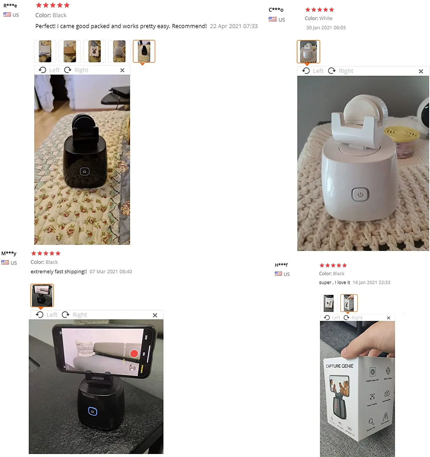 

Capture Genie Ai Auto Face Tracking Gimbal Camera Mount 360 Rotation Selfie Stick Tripod Object Tracking Holder Rechargeable