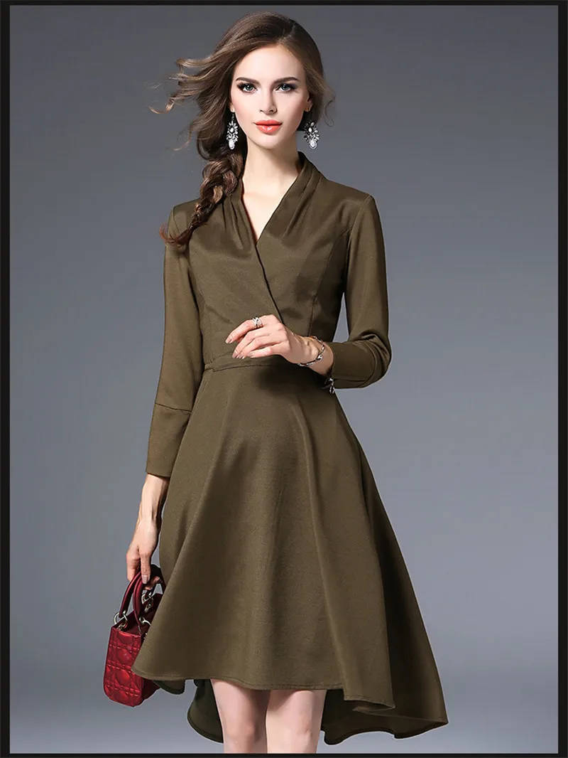 Элегантное вечернее платье для женщин 2020 Осеннее модное ТРАПЕЦИЕВИДНОЕ женское